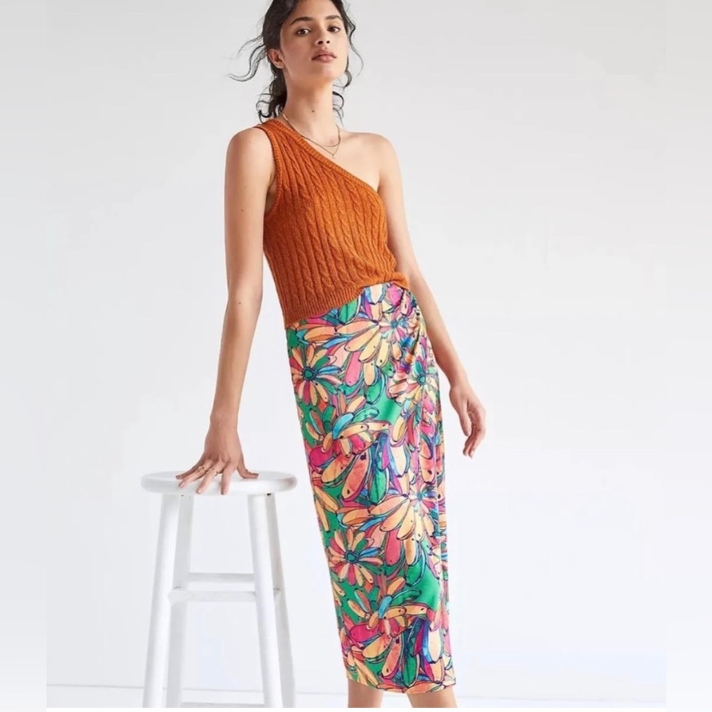 Farm Rio Anthropologie Getaway Midi Wrap Skirt Sz Med